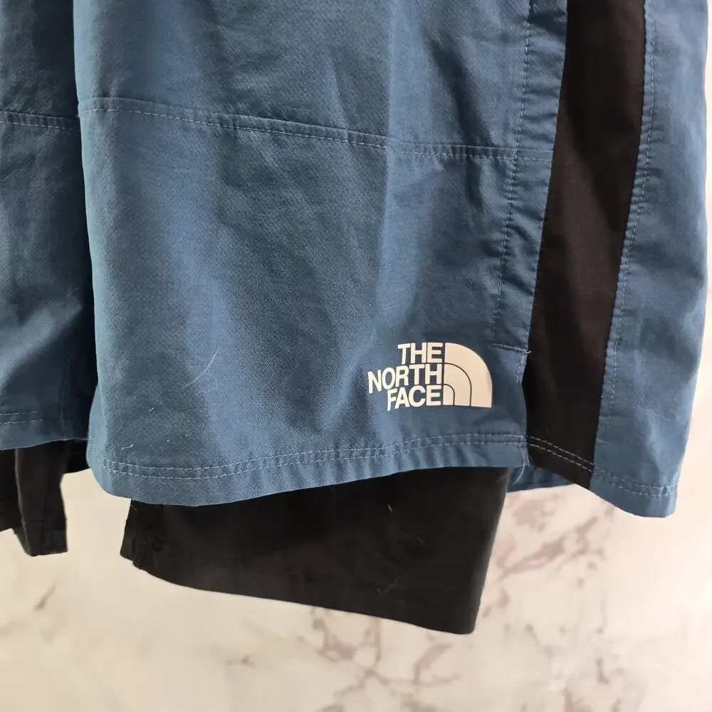 The North Face Shorts Mens Large Lined Running Blue Black Climbing Bike